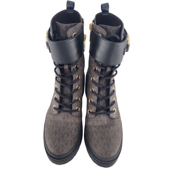 Michael Kors 'Rory' Heeled Ankle Boots Dark Brown Black 6 - Picture 11 of 16